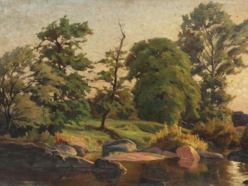 1848-Sava Henția - Tramonto sulla riva del fiume